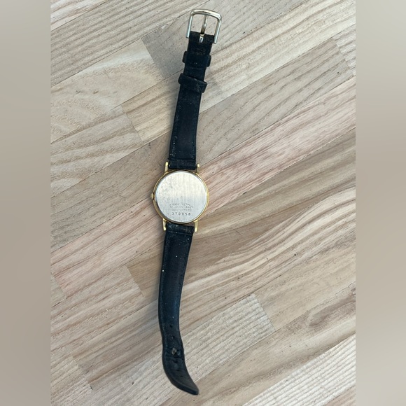 Seiko Ladies Watch Vintage Rare Black Calfskin Strap Gold Tone and Blue Dial - Picture 11 of 14